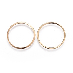 Real 24K Gold Plated 201 Stainless Steel Linking Rings, Ring, Real 24k Gold Plated, 20x0.5mm, Inner Diameter: 17.5~18mm
