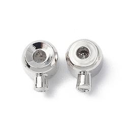 Платина Зажимные бусины из латуни, колонка, платина, 4x3x2.5 мм, отверстие : 1 мм