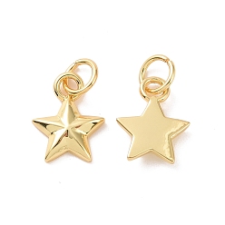 Real 18K Gold Plated Star Brass Pendant Rhinestone Settings, with Jump Rings, Cadmium Free & Nickel Free & Lead Free, Real 18K Gold Plated, 11x9x2mm, Hole: 3.4mm, Fit for 1mm rhinestone