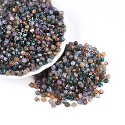 (52) Непрозрачная лаванда Краска для выпечки пикассо стеклянные бусины, двухконусные, разноцветные, 4~4.5x3.5~4 мм, отверстие : 0.9~1.2 мм, Около 6165 шт / фунт