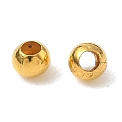 Золотой Латунь круглый шарики прокладки, без кадмия, без никеля и без свинца, бесшовный, золотые, 2.4 мм, отверстие : 0.8 мм