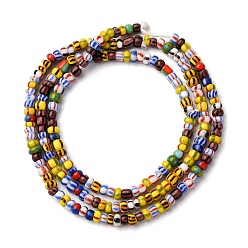 Разноцветный Бусы лэмпворк ручной работы, колонка, красочный, 3~5.5x2~4 мм, отверстие : 0.8 мм, около 200~205 шт / нитка, 23.22 дюйм (59 см)