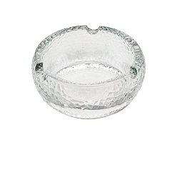 Прозрачный Стеклянная пепельница, украшение стола в домашнем офисе, полосатый узор, круглые, прозрачные, 150x60 мм