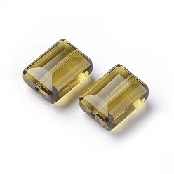 Olive Imitations de perles de cristal autrichien, grade de aaa, facette, rectangle, olive, 10x12x5.5mm, Trou: 0.9~1mm