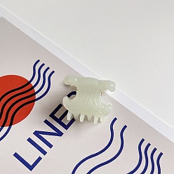 Mini trumpet - white 2.5cm Chic French Acetate Hair Clip with Shark Design for High-Quality European Style Fashion Accessory