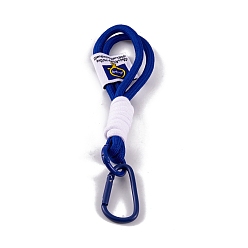 Темно-Синий Плетеный нейлоновый ремешок, Застежка из сплава для брелока, сумки, ремешка для телефона, темно-синий, 18.5~19 см