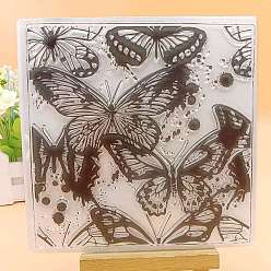Clear Butterfly Silicone Stamps, for DIY Scrapbooking, Photo Album Decorative, Cards Making, Stamp Sheets, Clear, 150x150mm