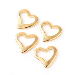 Golden 201 Stainless Steel Linking Rings, Heart, Golden, 14.5x15x1.5mm, Inner Size: 11x6mm