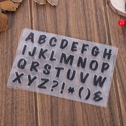Letter A~Z Clear Plastic Stamps, for DIY Scrapbooking, Photo Album Decorative, Cards Making, Stamp Sheets, Letter A~Z, 160x110mm