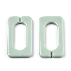 Dark Sea Green Opaque Acrylic Linking Rings, Quick Link Connectors, for Cross Chains Making, Rectangle, Dark Sea Green, 43.5x23x4.5mm, Inner Diameter: 30x12mm, about 147pcs/500g