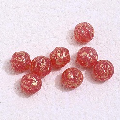 Indian Red Czech Glass Beads, Pumpkin, Indian Red, 8mm, Hole: 1mm
