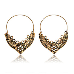 RH024 Retro Hollow Alloy Pendant Earrings and Studs - Fashionable and Creative