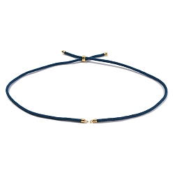 Морской Синий Нейлон шнуры ожерелье решений, с фурнитурой позолоченной латунной, долговечный, Marine Blue, 22~22.8 дюйм (56~58 см), отверстие : 1.7 мм