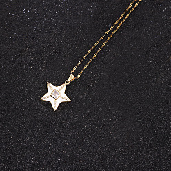 white Minimalist Star Necklace Collarbone Chain Fashionable Pendant Unisex Jewelry