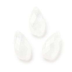 Quartz Crystal Natural Quartz Crystal Pendants, Rock Crystal Faceted Teardrop Charms, 24x12.5x6mm, Hole: 1.2mm