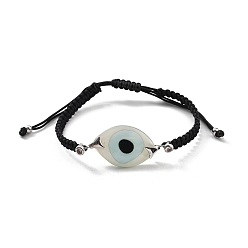 Кукурузный Шелк Браслеты из акриловых звеньев от сглаза, вощеные нейлоновые регулируемые браслеты для парной дружбы, с медью и фианитом, стойки покрытие, долговечный, без кадмия и без свинца, платина, цвет колоса кукурузы, внутренний диаметр: 3-5/8 дюйм (9.1 см)