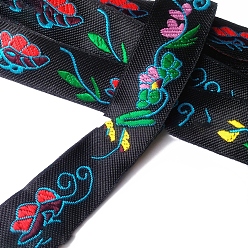 Leaf 7M Ethnic Style Polyester Jacquard Ribbon, Garment Accessories, Leaf, 1 inch(25mm), about 7.66 Yards(7m)/Roll