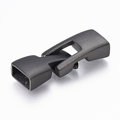 Gunmetal 304 Stainless Steel Snap Lock Clasps, Gunmetal, 36x13x7mm, Hole: 4.5~5x10~11mm