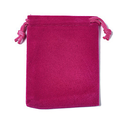 Camélia Pochettes en velours rectangle, sacs-cadeaux, camélia, 7x5 cm