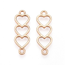 Light Gold Подвески из сплава в тибетском стиле, тройные сердечные связи, без кадмия и без свинца, золотой свет, 24x8x1.5 мм, отверстие : 1.6 мм, Около 1785 шт / 1000 г