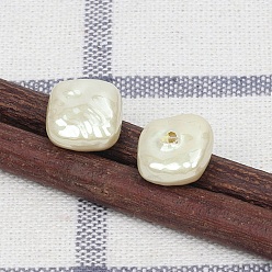 Honeydew Plastic Imitation Pearl Baroque Irregular Beads, Half-hole, DIY Jewelry Accessories, Honeydew, 12x11mm