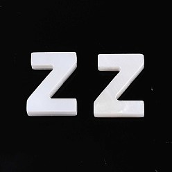 Letter Z Подвески из натуральных пресноводных ракушек, для изготовления ювелирных изделий, кремово-белые, Письмо Z, 9.5x7.5x2.5 мм, отверстие : 0.8 мм