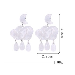 Cloud Сплав мотаться серьги, платина, облако, 43x27.5 мм