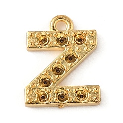 Letter Z 304 Настройки горный хрусталь из нержавеющей стали кулон, золотые, Письмо Z, пригодный для стразов 1 мм, 8x6.5x1 мм, отверстие : 0.7 мм