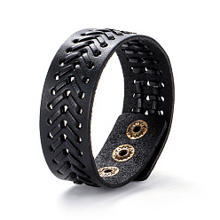 black Minimalist Vintage Leather Bracelet for Direct Factory Sale in Europe and America