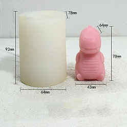 White 3D Dinosaur DIY Silicone Candle Molds, Aromatherapy Candle Moulds, Scented Candle Making Molds, White, 6.4x7.8x9.2cm