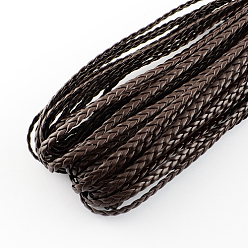 Coconut Brown Braided Imitation Leather Cords, Herringbone Bracelet Findings, Coconut Brown, 5x2mm, about 109.36 yards(100m)/bundle
