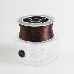 Coconut Brown Flat Elastic Crystal String, Elastic Beading Thread, for Stretch Bracelet Making, Coconut Brown, 0.8mm, about 109.36 Yards(100m)/Box