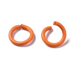 Темно-Оранжевый Открытые прыжковые кольца из окрашенного распылением железа, темно-оранжевый, 18 датчик, 10.5x1 мм, внутренний диаметр: 8 мм, Около 3850 шт / 1000 г