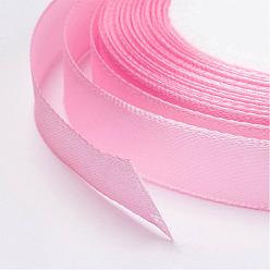 Pink Breast Cancer Pink Awareness Ribbon Making Materials Single Face Satin Ribbon, Polyester Ribbon, Light Pink, about 1/2 inch(12mm) wide, 25yards/roll(22.86m/roll), 250yards/group(228.6m/group), 10rolls/group