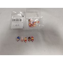 (52) Непрозрачная лаванда 15шт 5 стили подвески из цинкового сплава, мороженое, выпечка окрашены, разноцветные, 19.5~21x9~11x5~5.5 мм, отверстие : 1.2 мм, 3 шт / стиль