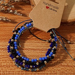 (52) Непрозрачная лаванда Наборы браслетов ручной работы из синтетического кварца в стиле летнего отпуска для женщин и девочек, разноцветные, регулируемый, 4 шт / комплект