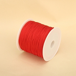 Red 50M Nylon Thread, Chinese Knot Cord, for Jewelry Making, Red, 0.8mm, about 54.68 Yards(50m)/Roll
