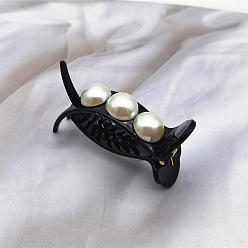 black Pearl Hair Clip for Girls with Shark Clip - Bathing, Hairstyling, Headwear.