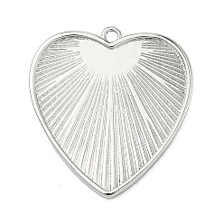 Платина Латунные подвески, сердце прелести, без кадмия и без свинца, долговечный, стойки покрытие, платина, 25.5x23x1.5 мм, отверстие : 1.5 мм