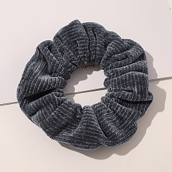 Gray Solid Color Cloth Elastic Hair Accessories, for Girls or Women, Scrunchie/Scrunchy Hair Ties, Gray, 40x100mm