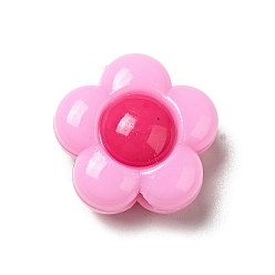 Pearl Pink Two Tone Opaque Acrylic Beads, Flower, Pearl Pink, 15.5x16x9mm, Hole: 2.8mm, about 454pcs/500g