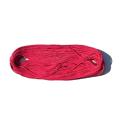 Cerise 100M Braided Round Cotton Cords, for Crafts Packaging, Cerise, 3mm, about 109.36 Yards(100m)/Bundle
