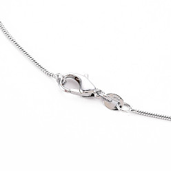 Platinum Brass Herringbone Chain Round Snake Chain Necklaces, Platinum, 17.32 inch(44cm)