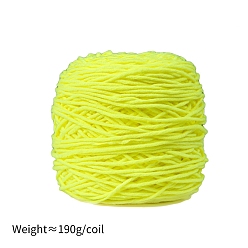 Желтый 190g 8-слойная молочная хлопчатобумажная пряжа для тафтинговых ковриков, пряжа амигуруми, пряжа для вязания крючком, для свитера, шапки, носков, детских одеял, желтые, 5 мм