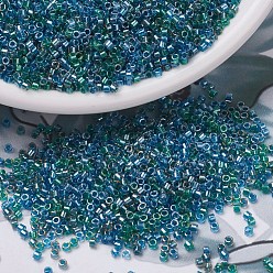 (DB0985) Sparkling Lined Caribbean Mix(Blue Green)  MIYUKI Delica Beads, Cylinder, Japanese Seed Beads, 11/0, (DB0985) Sparkling Lined Caribbean Mix(Blue Green) , 1.3x1.6mm, Hole: 0.8mm, about 10000pcs/bag, 50g/bag