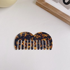 Leopard Print #2 Anti-Static Wide-Tooth Marble Hair Comb for European and American Acetate Sheets