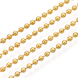 Золотой Железный шар бусинка цепи, с катушкой, пайки, золотые, 1.5 мм