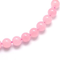 Rose Quartz Dyed Natural Rose Quartz Round Beads Strands, 6mm, Hole: 1mm, about 65pcs/strand, 15.5 inch