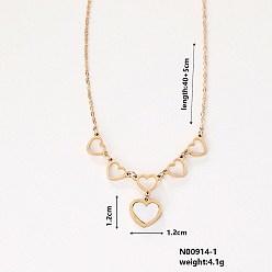 Белый Стильные 304 ожерелья с подвеской в форме сердца из нержавеющей стали и пластика, с кабельной цепочкой для женщин и девочек, белые, 15.75 дюйм (40 см)