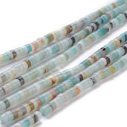 Flower Amazonite Natural Flower Amazonite Beads Strands, Heishi Beads, Flat Round/Disc, 4~4.5x2.5mm, Hole: 0.7mm, about 167pcs/strand, 15.43 inch(39.2cm)